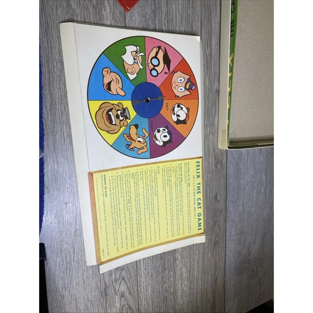VTG 1968 Felix the Cat Board Game w Box Complete by Milton Bradley Complete